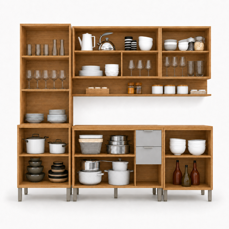 Cozinha Modulada 5 Peças 2 Gavetas 13 Portas Colors Kits Paraná
