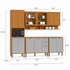 Cozinha Modulada 5 Peças 2 Gavetas 13 Portas Colors Kits Paraná