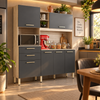 Cozinha Compacta 6 Portas 2 Gavetas Select Demóbile
