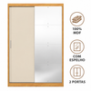 Guarda-Roupa Casal 100% MDF Com Espelho 2 Portas Riva Demóbile