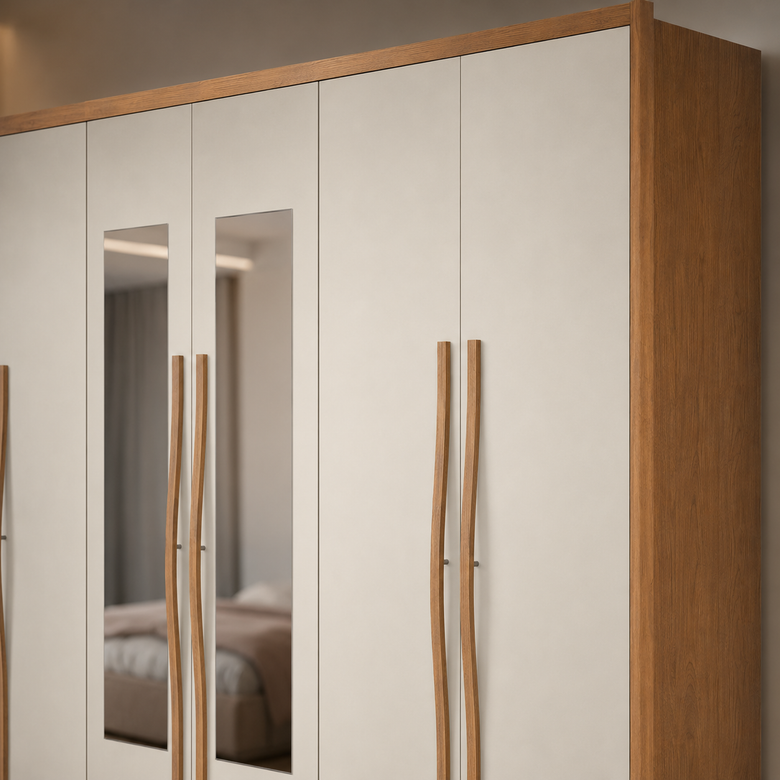 Guarda-Roupa Casal Robust com Espelho 6 Portas 6 Gavetas Novo Horizonte