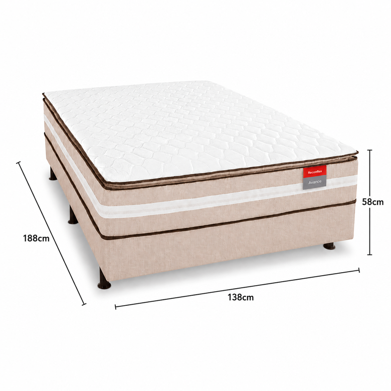 Cama Box Casal Conjugada Avance 138x188 Reconflex