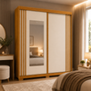 Guarda-Roupa Solteiro 100% MDF Com Espelho 2 Portas 3 Gavetas Athena ACP Móveis