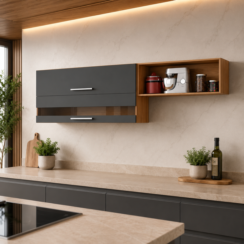 Armário Aéreo Duplo 100% MDF 2 Portas 200Cm Carménère Ronipa