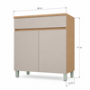 Balcão de Cozinha 100% MDF Com Tampo 2 Portas 1 Gaveta 80cm Realeza Nesher
