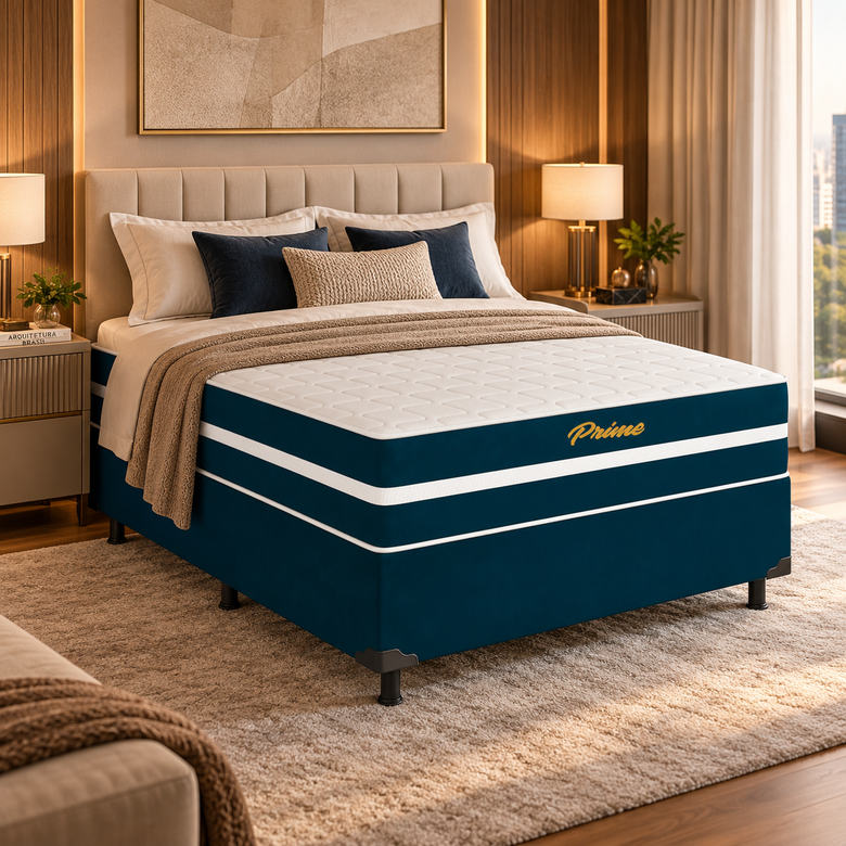 Cama Box Casal Molas ensacadas 138x188cm Prime Bacetto