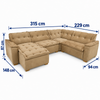 Sofá De Canto Premium 5 Lugares Chaise Inovaflex