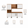 Cozinha Modulada 5 Peças 11 Portas 3 Gavetas Macadâmia Telasul