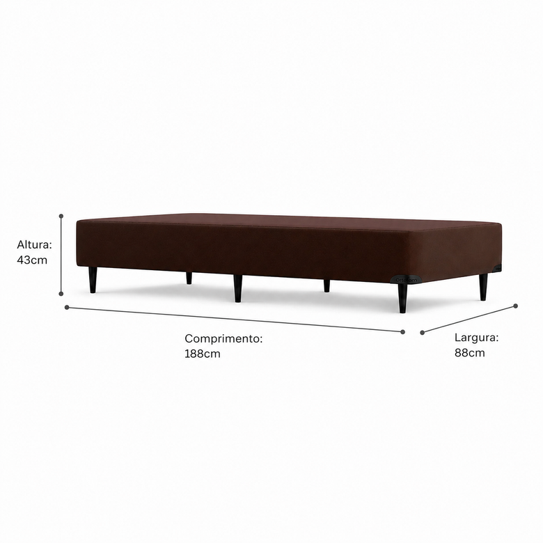 Base Box Solteiro 88x188x30 Ortobom em Camurça