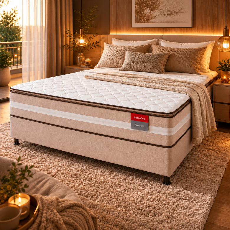 Cama Box Casal Conjugada Avance 138x188 Reconflex