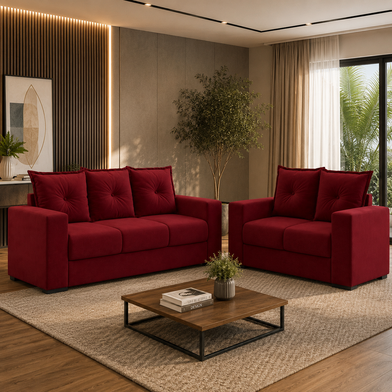 Conjunto de Sofá 3x2 Lugares Santa Catarina Bacetto