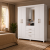 Guarda-Roupa Solteiro 4 Portas com Espelho 3 Gavetas Capri Moval