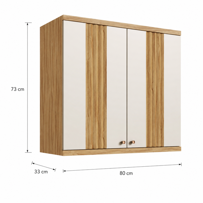 Armário Aéreo de Cozinha 2 Portas 80 Cm Canelado Sauvignon Ronipa