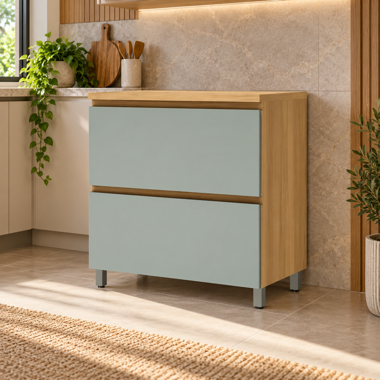 Balcão 100% MDF 80 cm 1 Porta 1 Gaveta Rainha Nesher