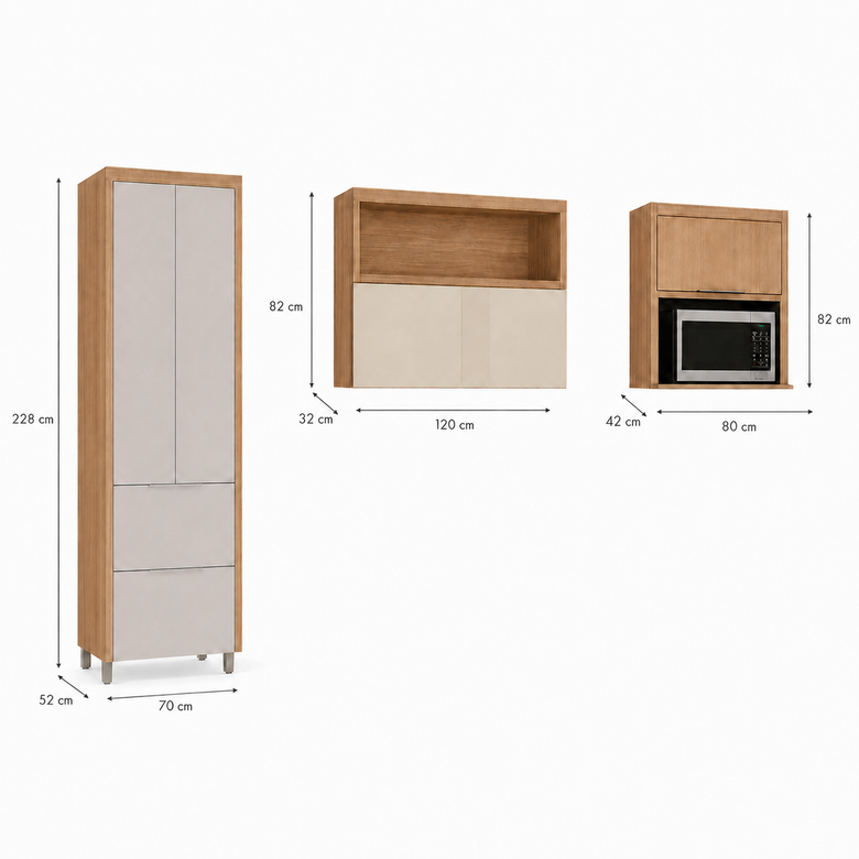 Cozinha Compacta 100% MDF 4 Portas 2 Gavetas Marquesa Nesher