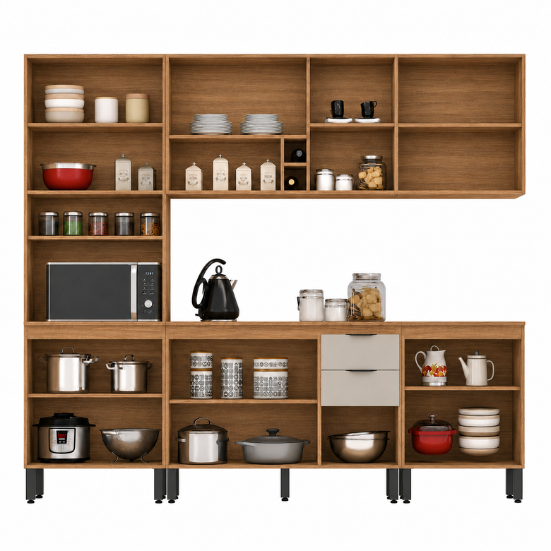 Cozinha Modulada 5 Peças 13 Portas 2 Gavetas Firenze Demóbile