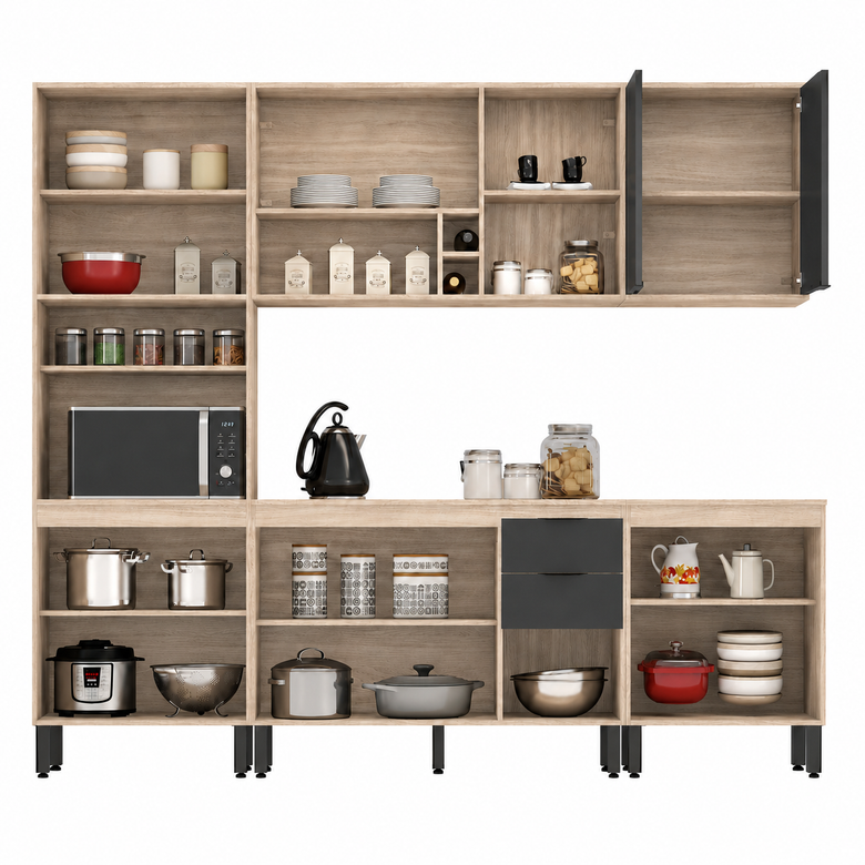 Cozinha Modulada 5 Peças 13 Portas 2 Gavetas Firenze Demóbile