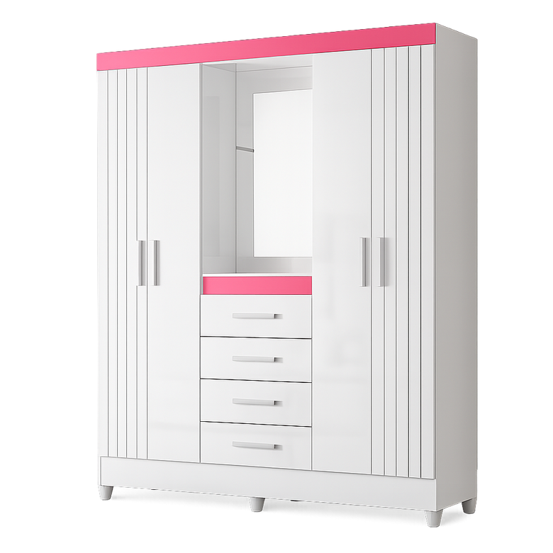 Guarda-Roupa Casal Atenas 4 Portas 4 Gavetas Moval