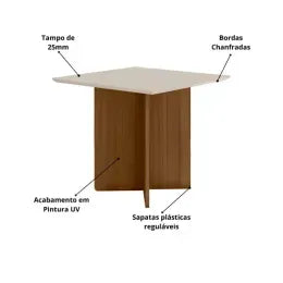 Conjunto Mesa de Jantar 90cm Helo com 4 Cadeiras Linea Poliman