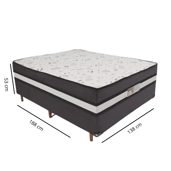 Cama Box Casal Conjugada D28 Ortomedic 138x188x53cm Bacetto