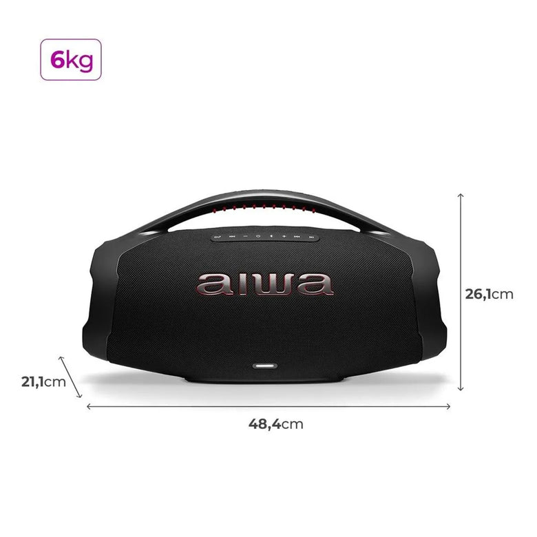 Caixa de Som Boombox Plus BBS-01-B 200W BT 30H IP66 USB AIWA