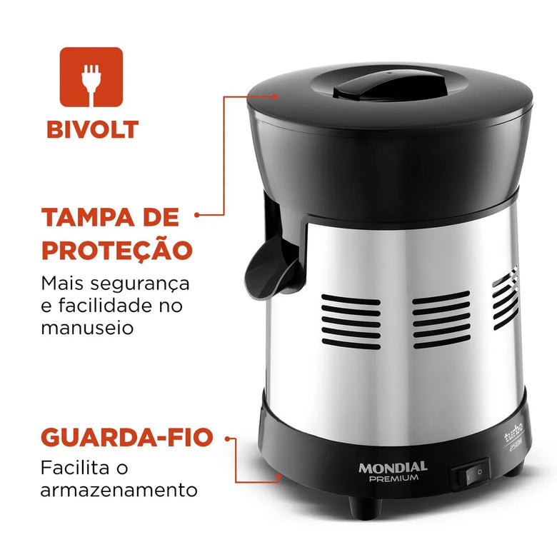 Extrator de Sucos Mondial Turbo Premium E-10