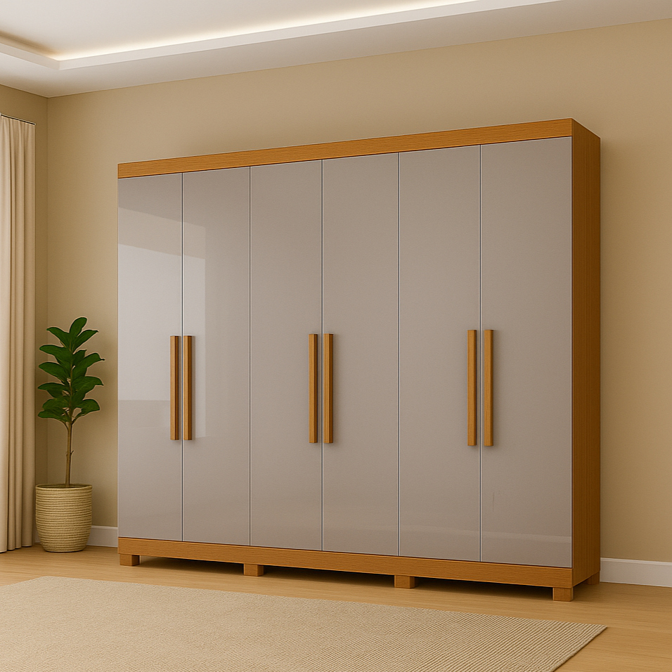 Guarda Roupa Casal 6 Portas 2 Gavetas Sergipe Bianchi