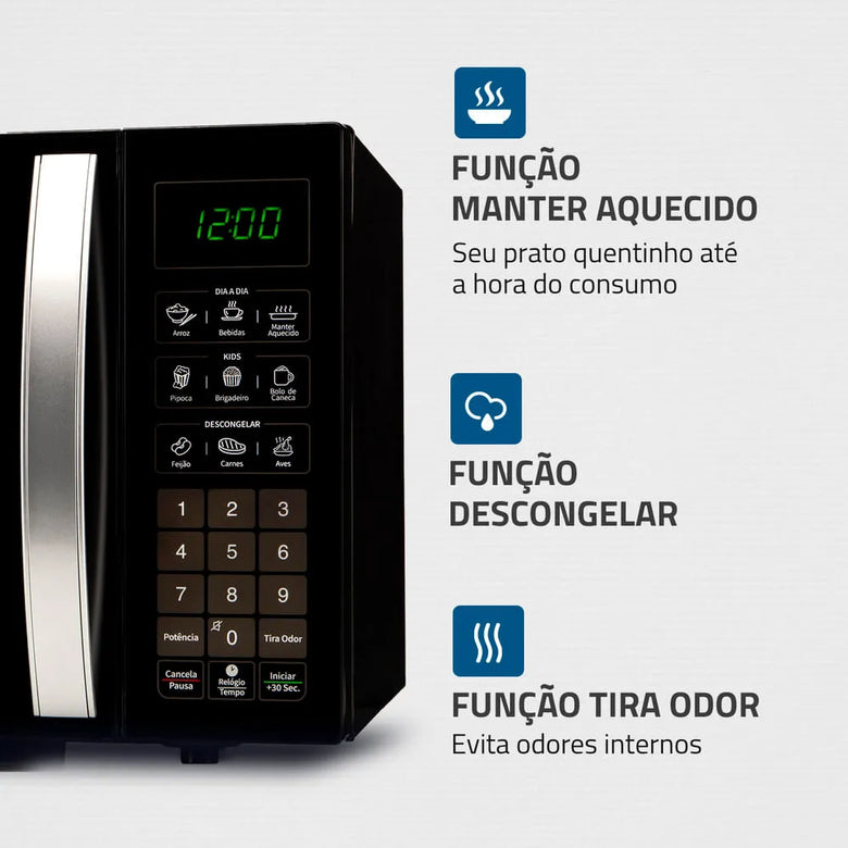 Micro-Ondas Mondial Preto 1400W - MO-02-34-B