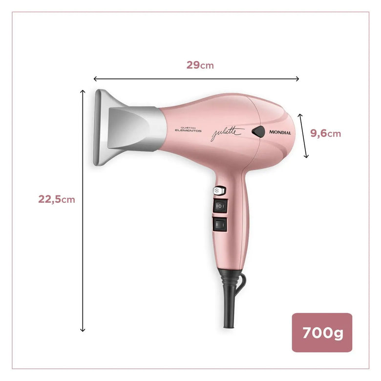 Secador de Cabelo By Juliette Mondial Golden Rose 2000W SCP-JU-01