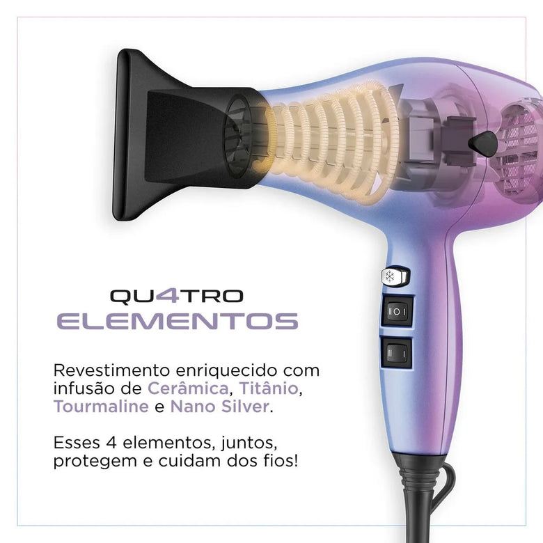 Secador de Cabelo By Juliette Mondial Azul e Rosa SCP-JU-03