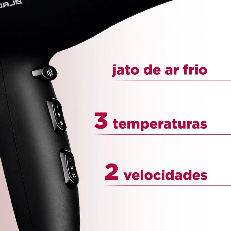 Secador de Cabelos Mondial Power Shine Black Íon SC-13