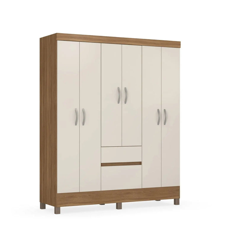 Guarda-Roupa Casal 6 Portas 2 Gavetas Flash Demóbile