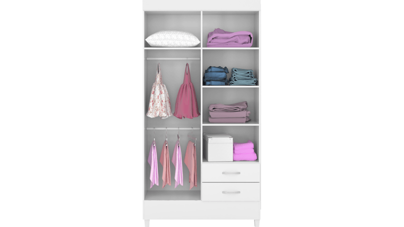 Guarda-Roupa Solteiro 4 Portas 2 Gavetas Astro Demóbile