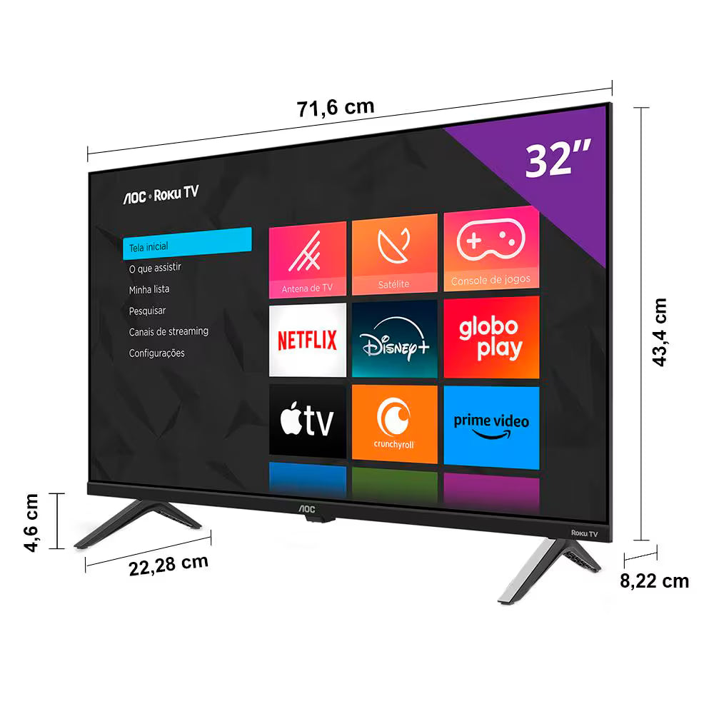 Smart Tv 32" Hd Led Hdmi 1 Usb Wifi Roku Aoc