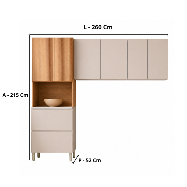 Cozinha Modulada Art 3 Peças Com Portas Articuladas Kits Paraná