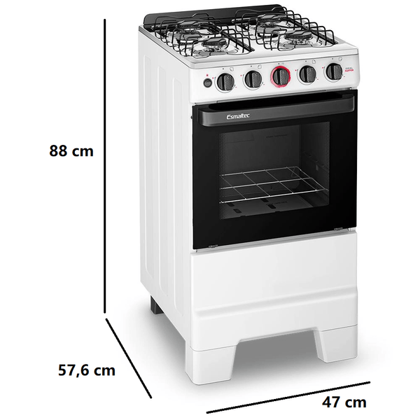 Fogão 4 Bocas Automático 4Q Ideal Super Esmaltec