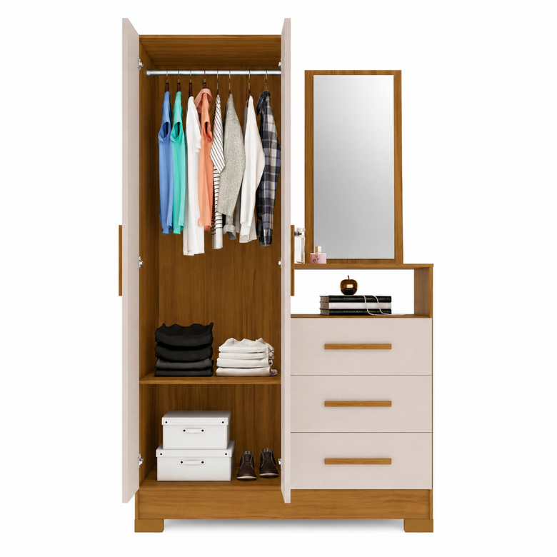 Cômoda Com Espelho 3 Gavetas 2 Portas NT5165 Notável Móveis