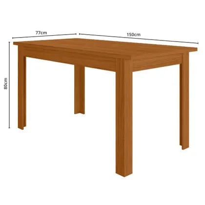 Mesa de Jantar Retangular 6 lugares 150 cm Bellagio Poliman