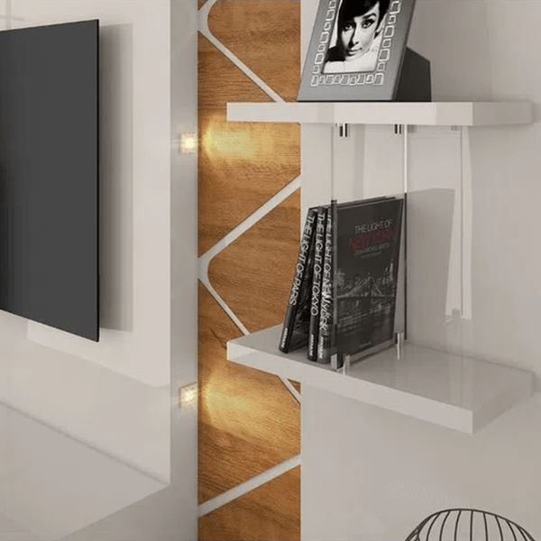 Home para Tv até 55 Polegadas Impressão Ripada Cross Lukaliam Móveis
