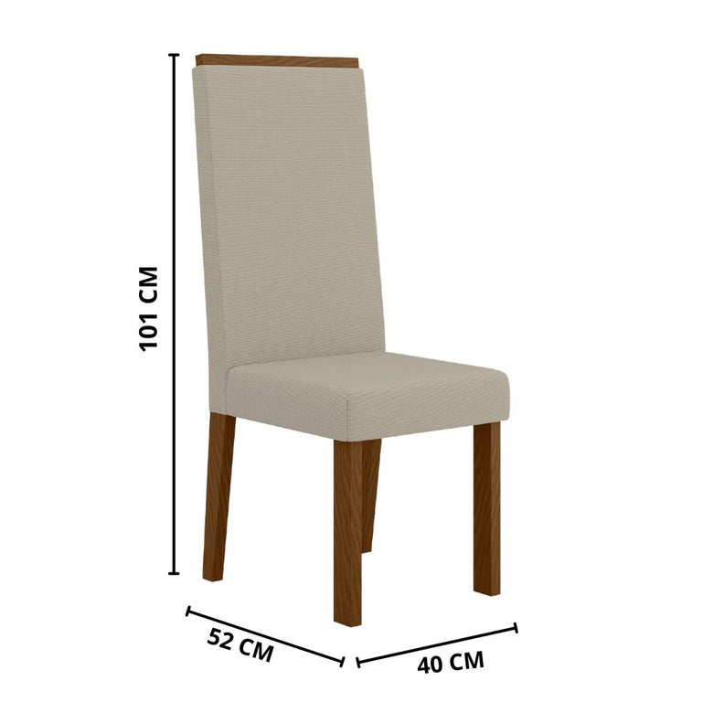Conjunto de Mesa de Jantar 120x90cm Quadrada com 4 Cadeiras Livia Sonetto
