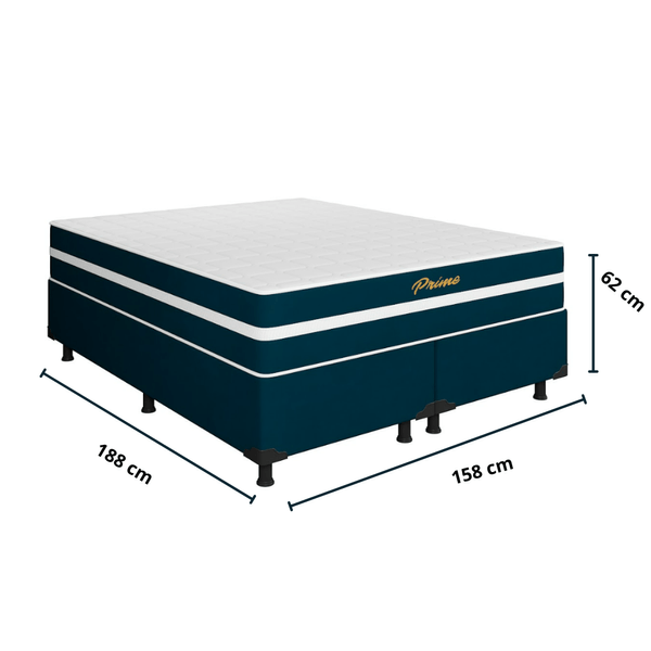 Cama Box Queen Prime (Colchão + Base) 158x188x60 Bacetto