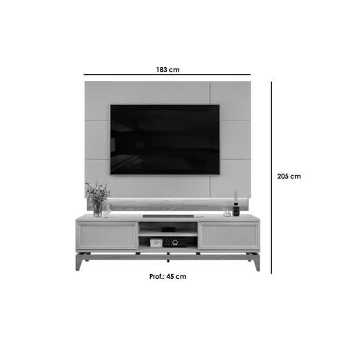 Bancada Cairo com Painel Antares para TV até 65" DJ Móveis