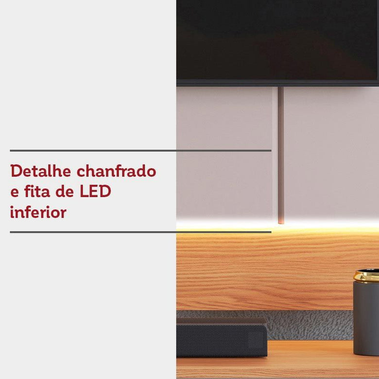 Bancada Cairo com Painel Antares para TV até 65" DJ Móveis