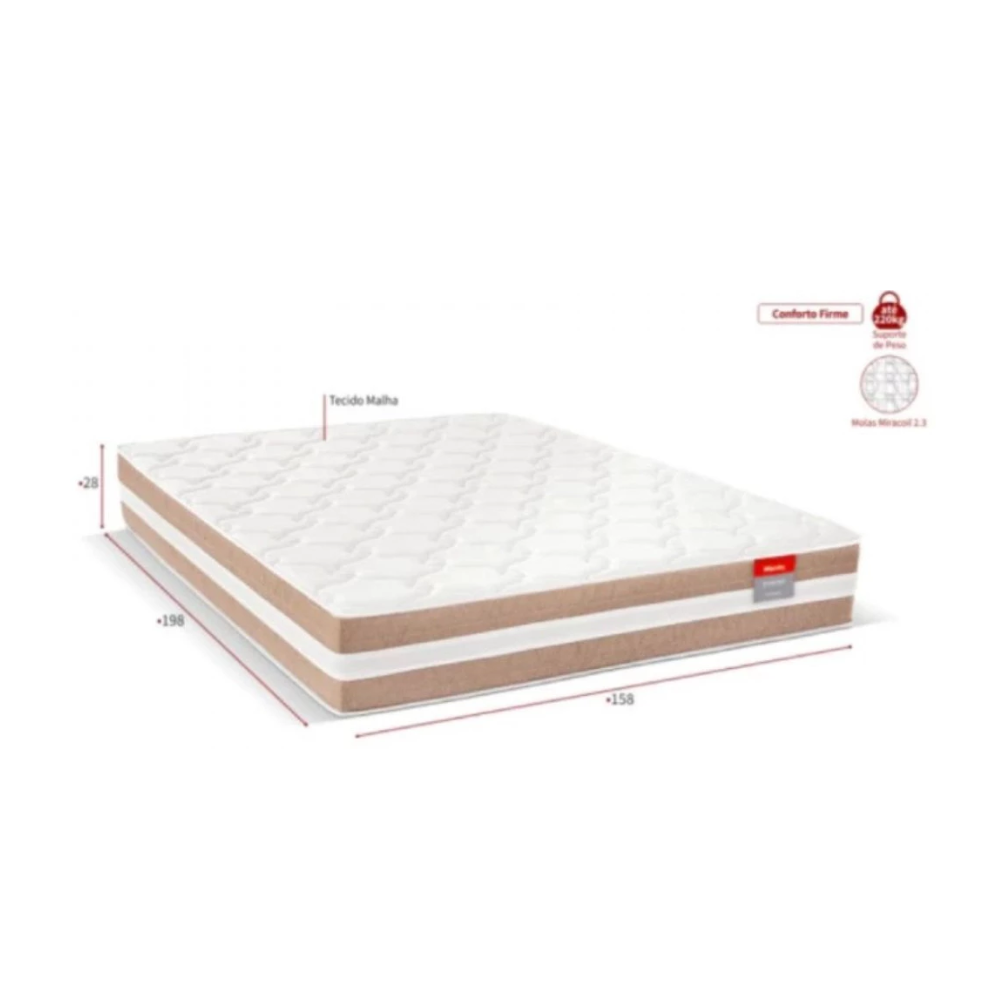 Colchão Queen D28 158x188 Molas Miracoil Intense Reconflex