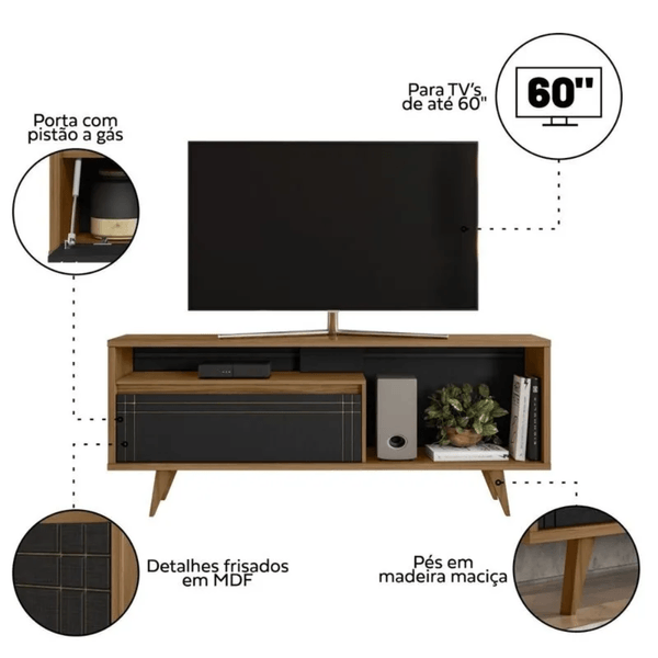 Rack Bancada para TV até  "60" 1 porta Nt 1315  Notável