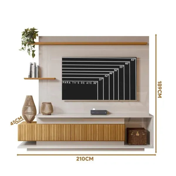 Home Para TV 65 Ripado 3D 2 Portas Istambul Lukaliam