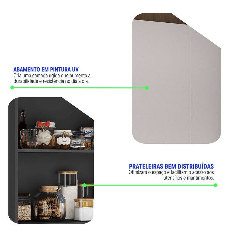 Armário Aéreo 80 cm 2 Portas Lúmina Itatiaia