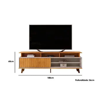 Rack para TV até 70" 1 Porta de Correr Flow DJ Móveis