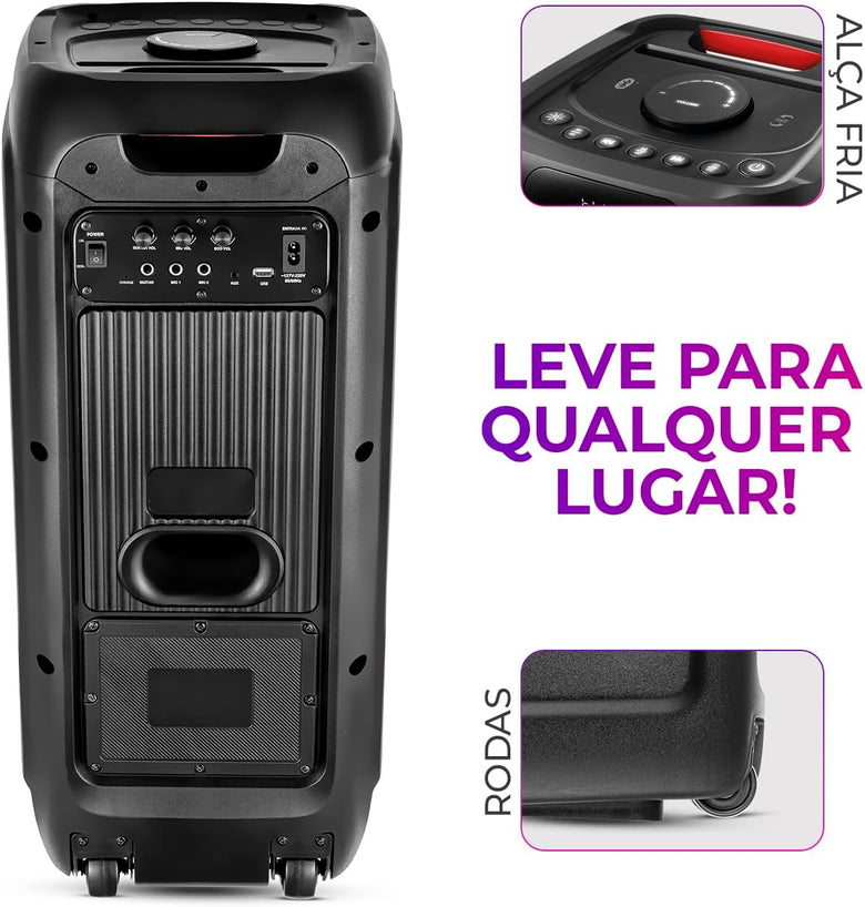 Caixa de Som PartyBox AIWA PB-01 BT 15H RGB USB TWS Preto