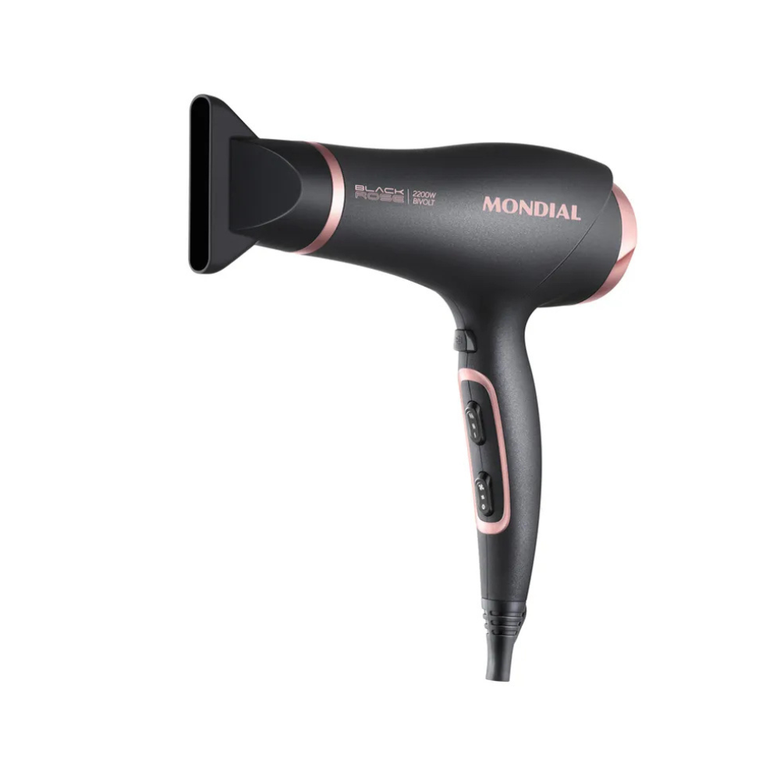 Secador de Cabelos Mondial Preto/Golden Rose Bivolt - SC-37-BI